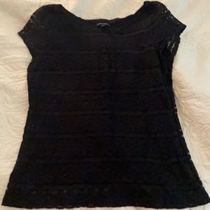 Navy blue lacy top with shirt lining